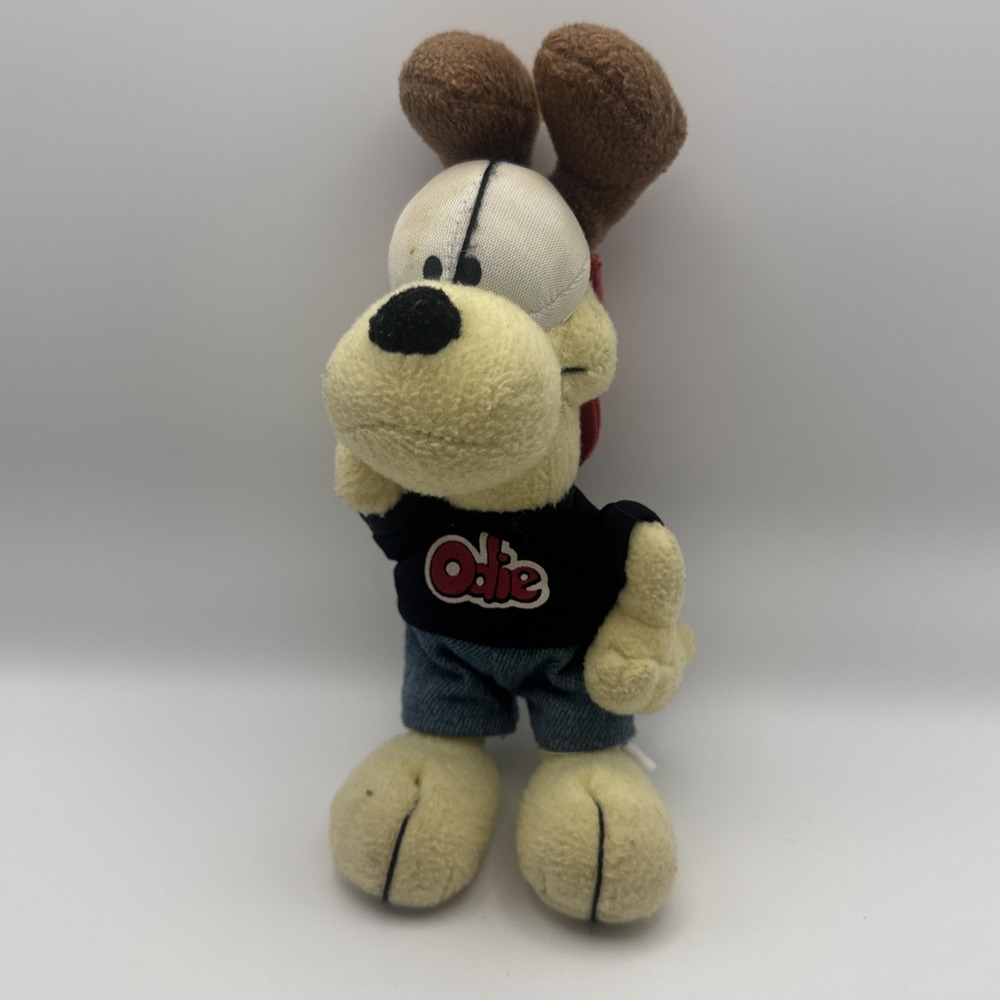 Vintage Odie Plush 7" Garfield Show Dog Stuffed Toy Hat Outfit
